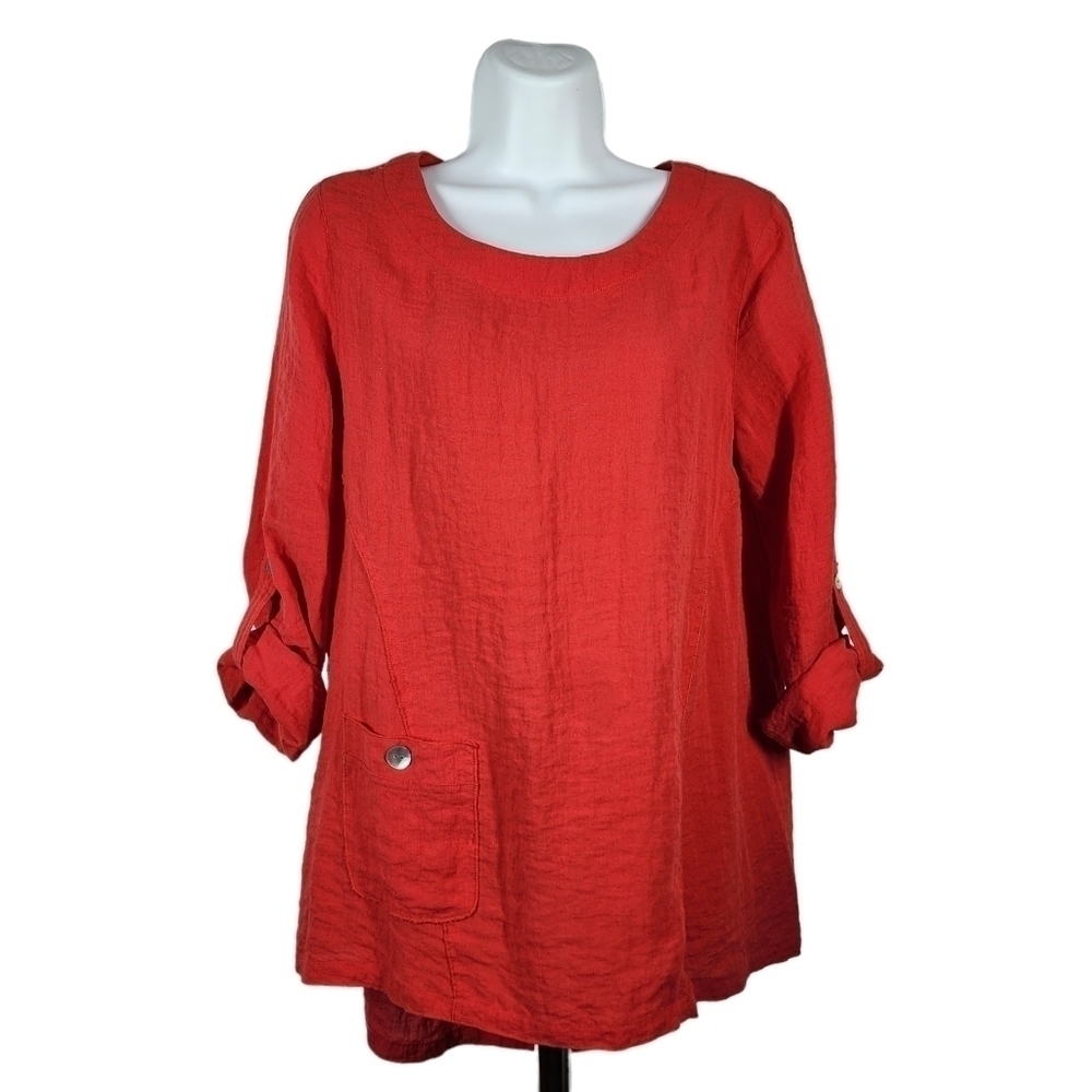 JOHN MARK LINEN BLEND TOP
